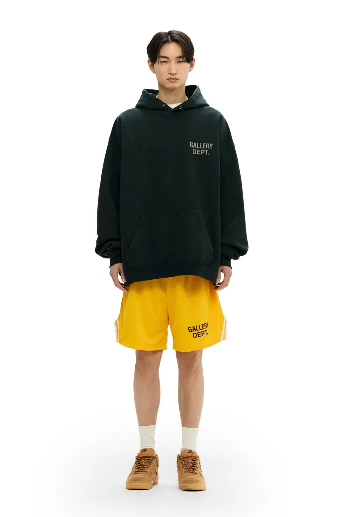 GALLERY DEPT. 90'S GD LOGO HOODIE 90's retro destruction English hoodie blue and black S-XL ⚠️Note: The color of this style should be green and black, not black! Requires custom weaving and dyeing. 500g high weight sweatshirt fabric. Fleece treatment on the inside. Overall wide and comfortable. Loose fit. Trendy and fashionable. Consistent with the original. Discharge printing process. Consistent with the original hang tag. Hanging grain with G LOGO.